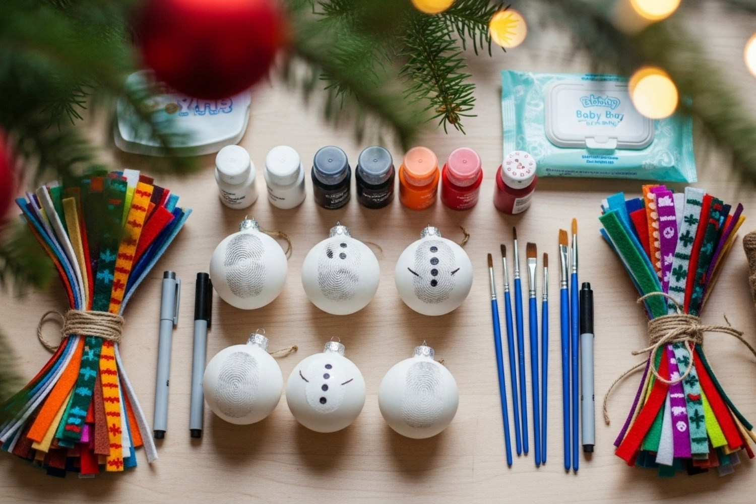 Fingerprint Snowman Ornament