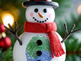 Fingerprint Snowman Ornament