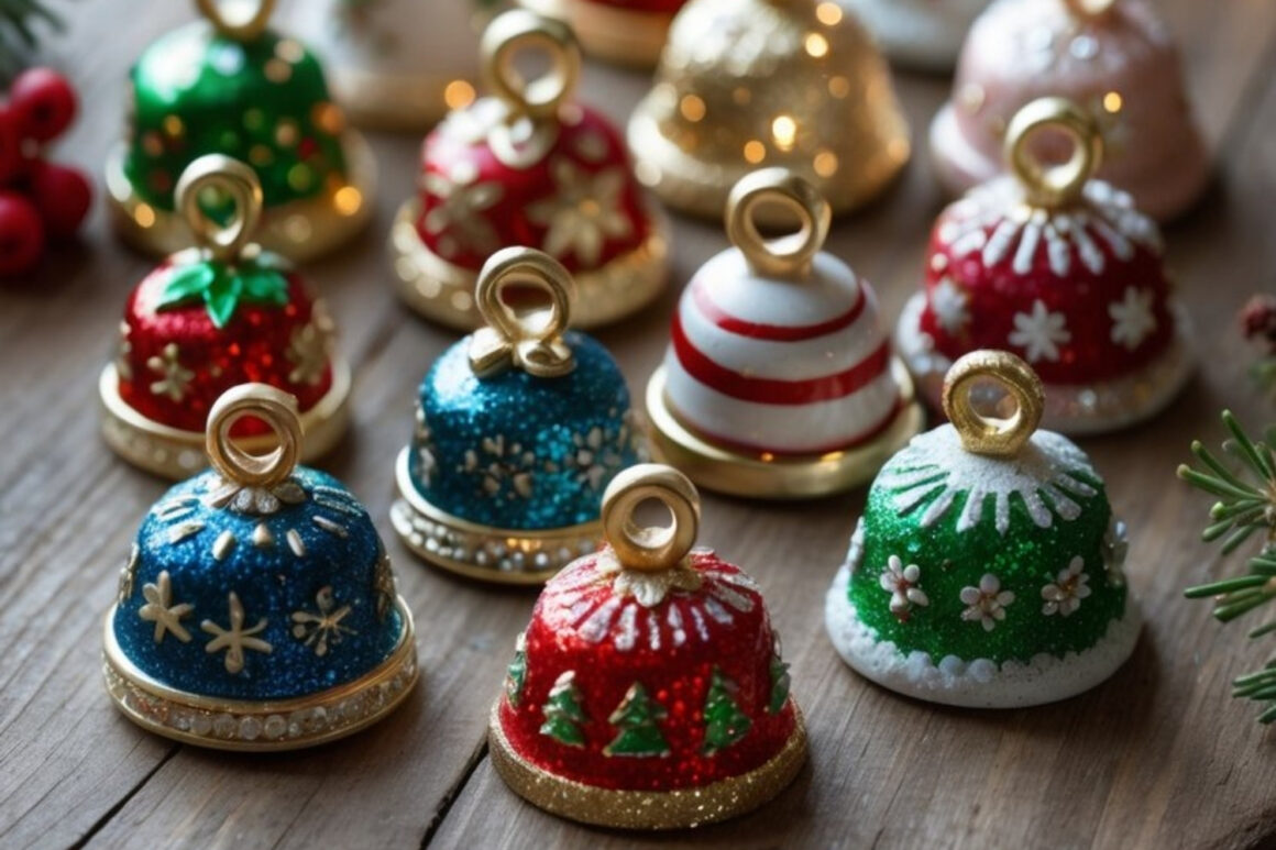 Glittered Clay Bell Charms