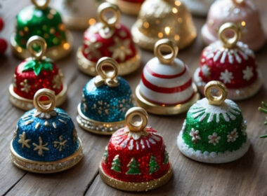 Glittered Clay Bell Charms
