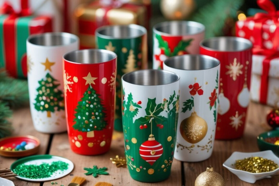 Hand-Painted Christmas Tumblers