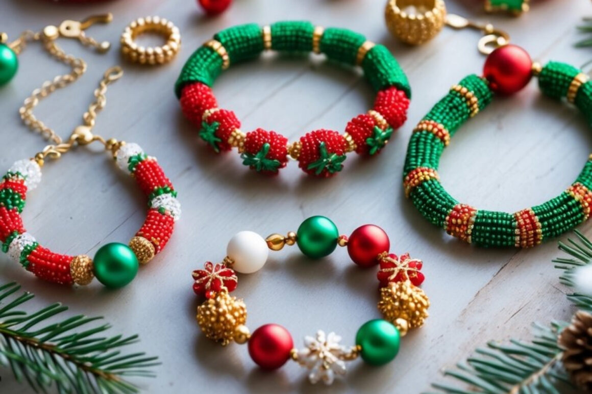 Handmade Beaded Christmas Jewelry Sets