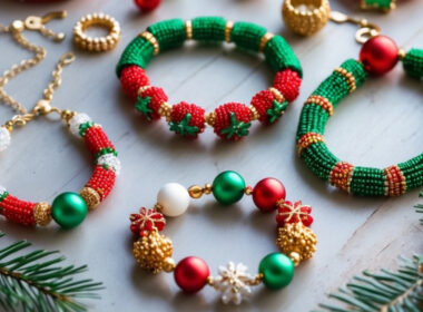 Handmade Beaded Christmas Jewelry Sets