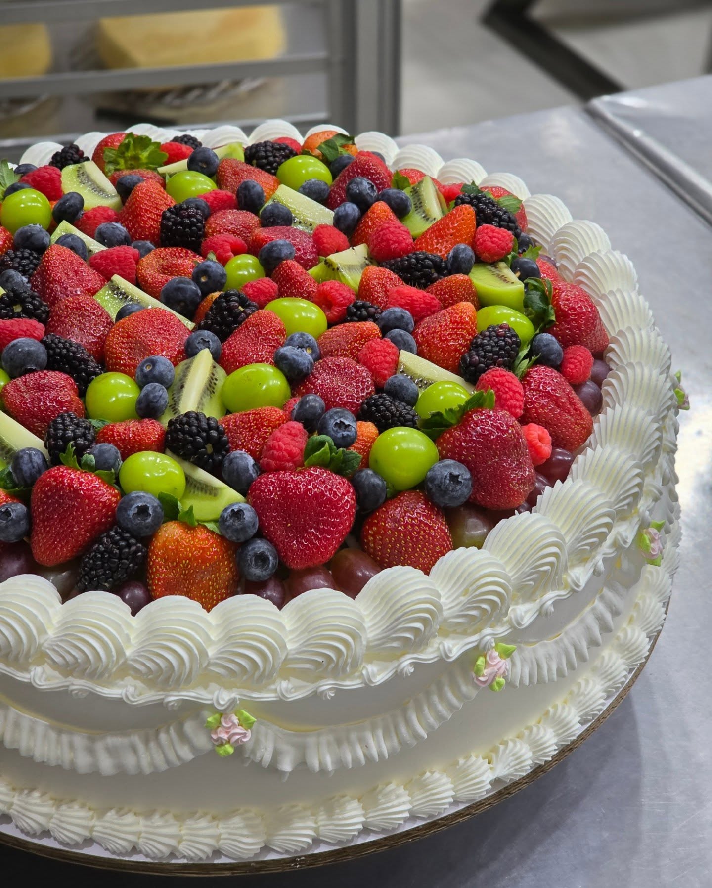 Layered fruit in a circular pattern