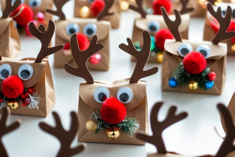 Paper Bag Reindeer Masks
