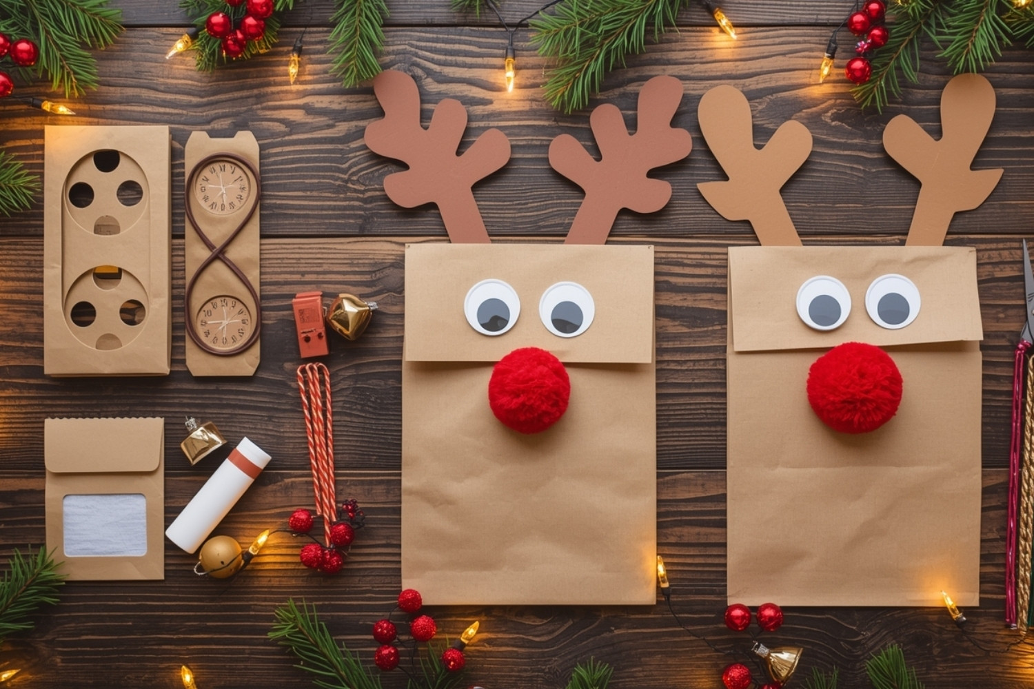 Paper Bag Reindeer Masks