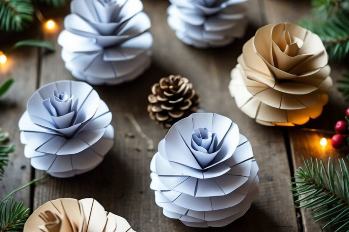 Paper Pinecones Christmas Craft