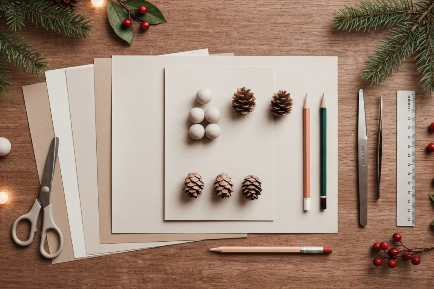 Paper Pinecones Christmas Craft