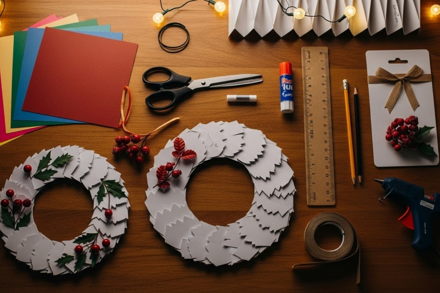 Paper Wreaths Christmas Craft