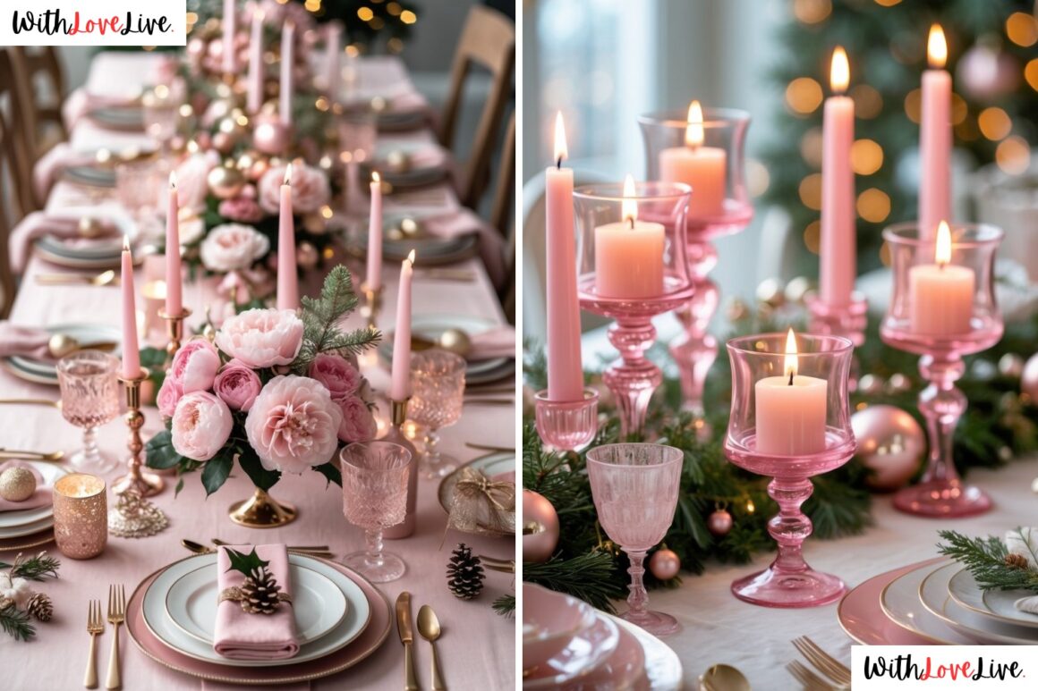 Pink Christmas Table Setting