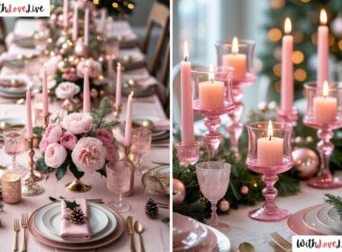 Pink Christmas Table Setting