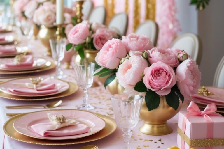 Pink and Gold Bridal Shower Decor Ideas