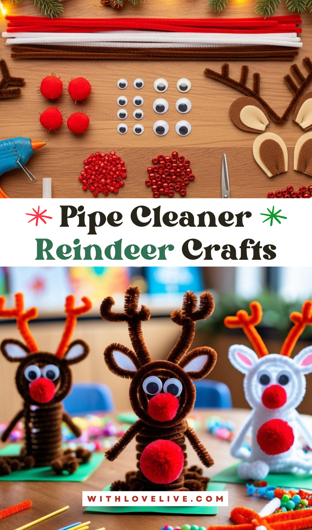 Pipe Cleaner Reindeer Crafts