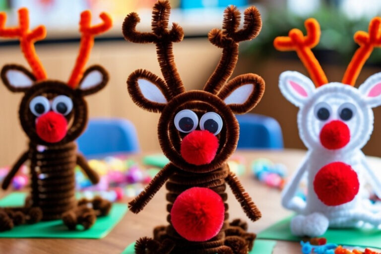 Pipe Cleaner Reindeer Crafts