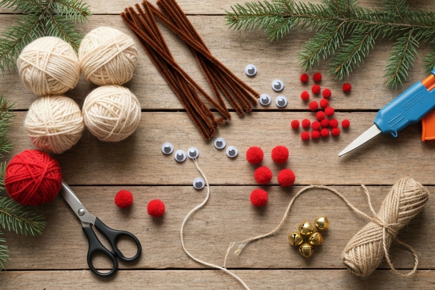 Pom-Pom Reindeer Decorations