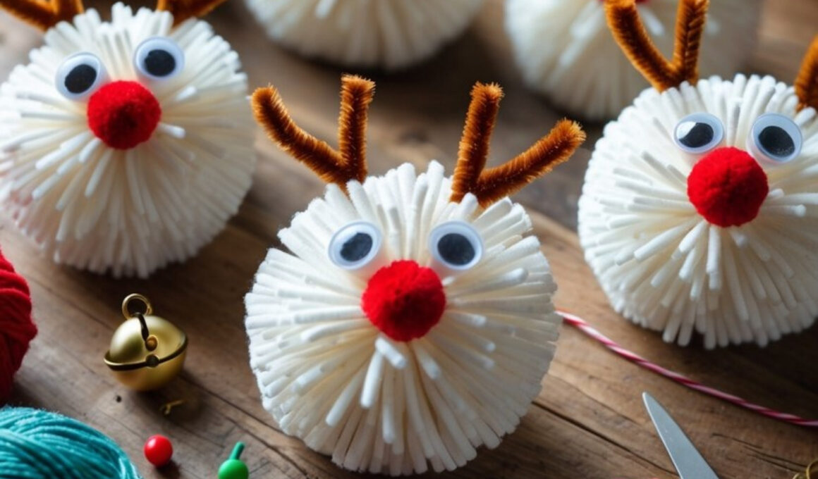 Pom-Pom Reindeer Decorations