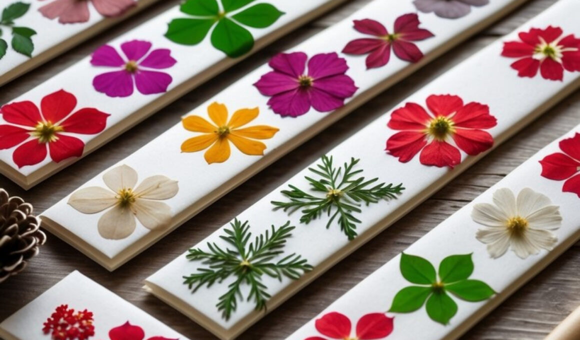 Pressed Flower Christmas Bookmarks