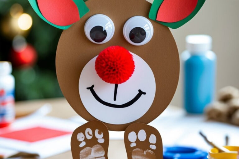 Rudolph the Red-Nosed Footprint Craft
