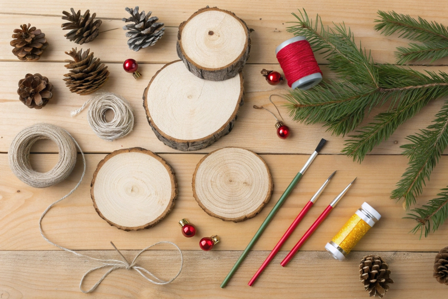 Rustic Wood Slice Ornaments