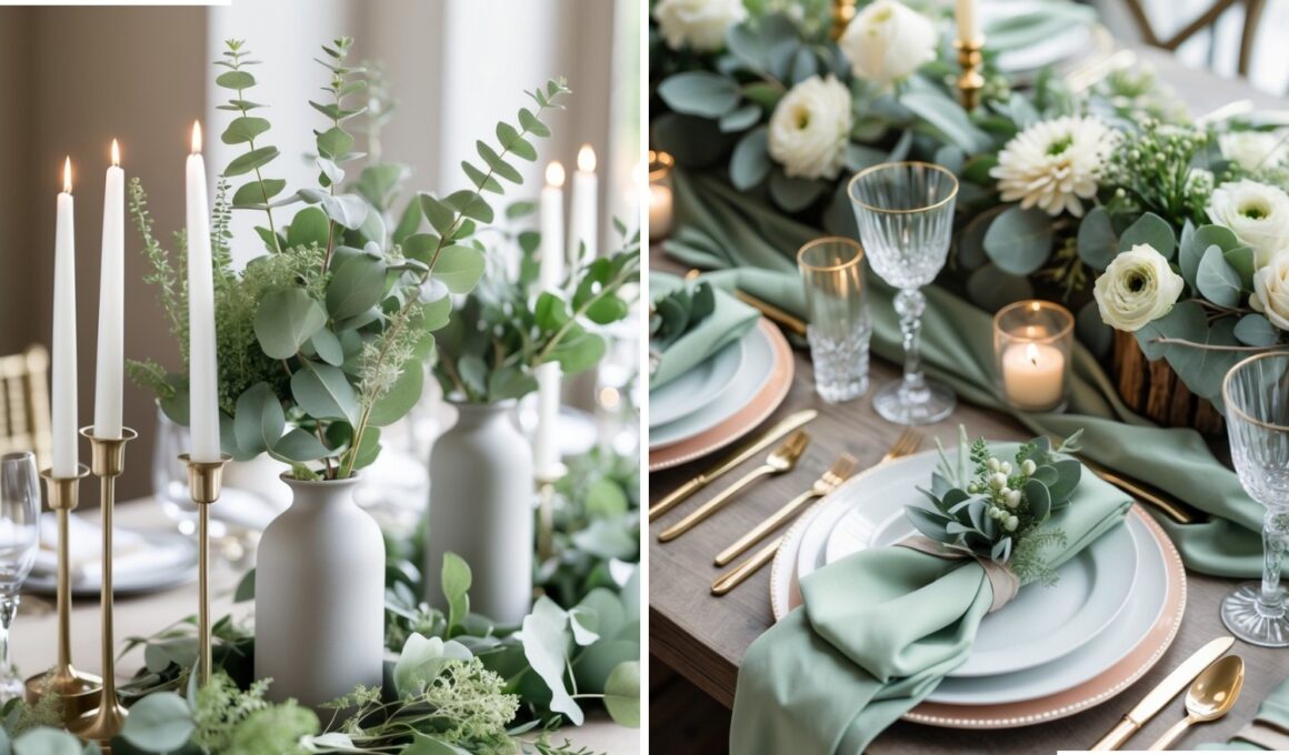 Sage Green Wedding Table Setting