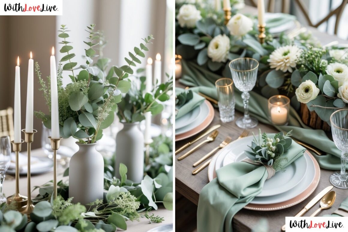 Sage Green Wedding Table Setting