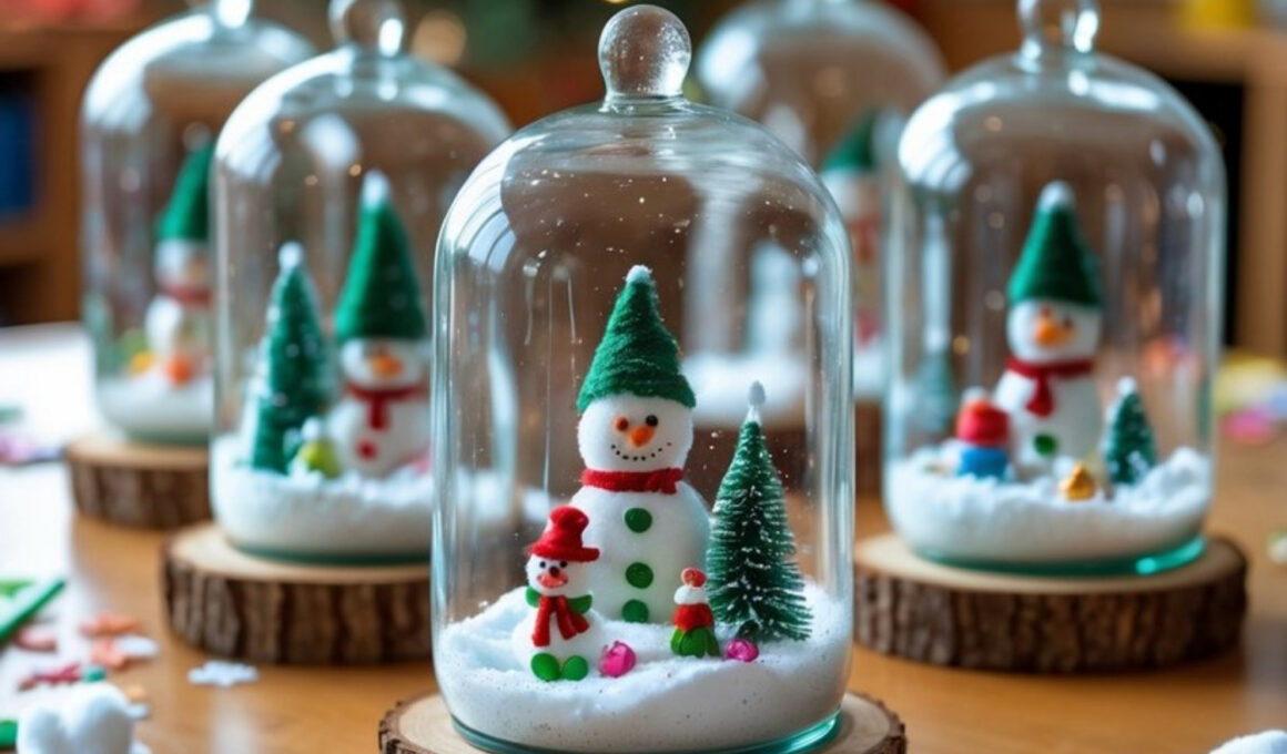 Snow Globe Jars with Mini Scenes