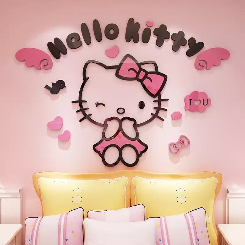 Wall decals of Hello Kitty in seasonal outfits