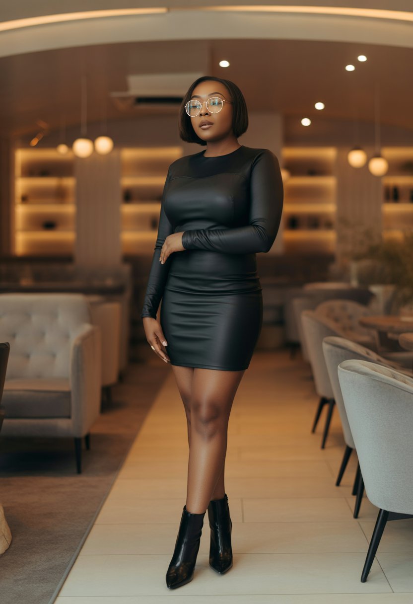 Bodycon Mini Dress with Heeled Boots