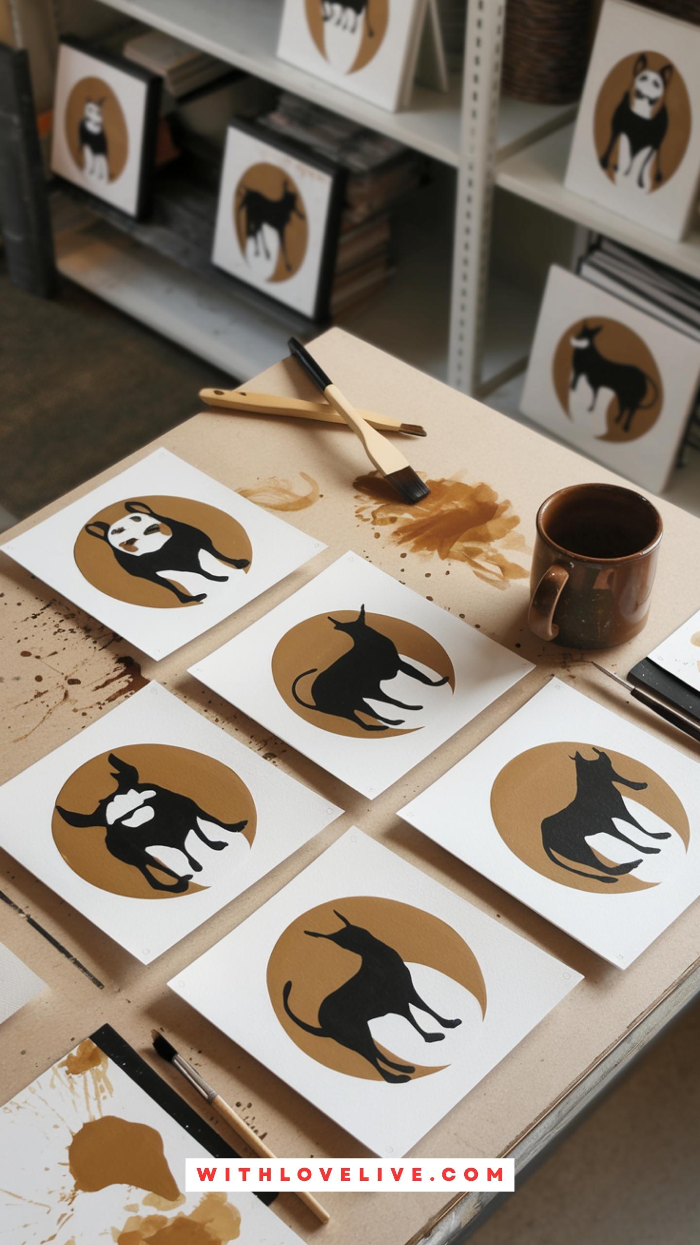 Coffee Animal Silhouettes