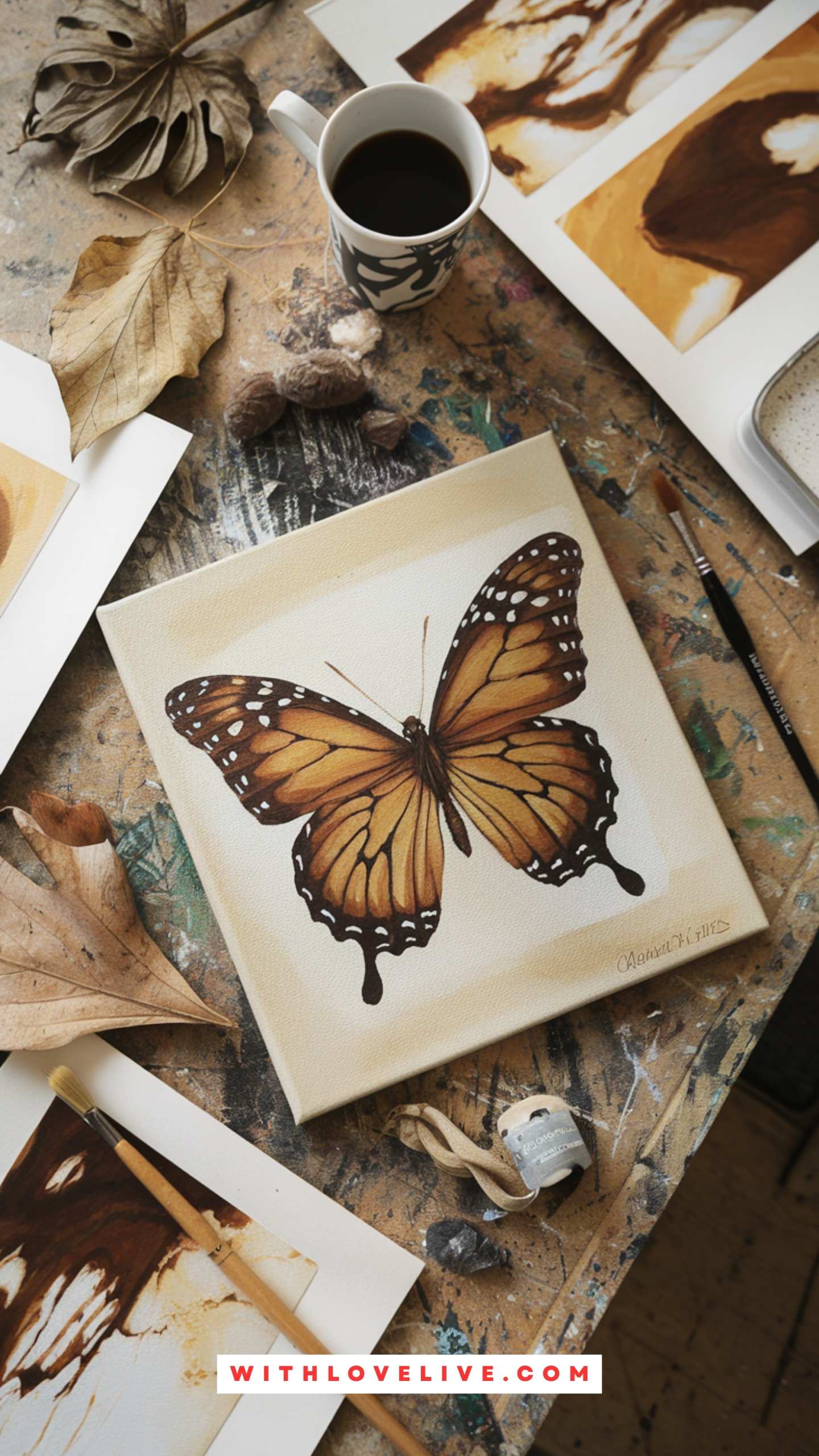 Coffee Butterfly Art