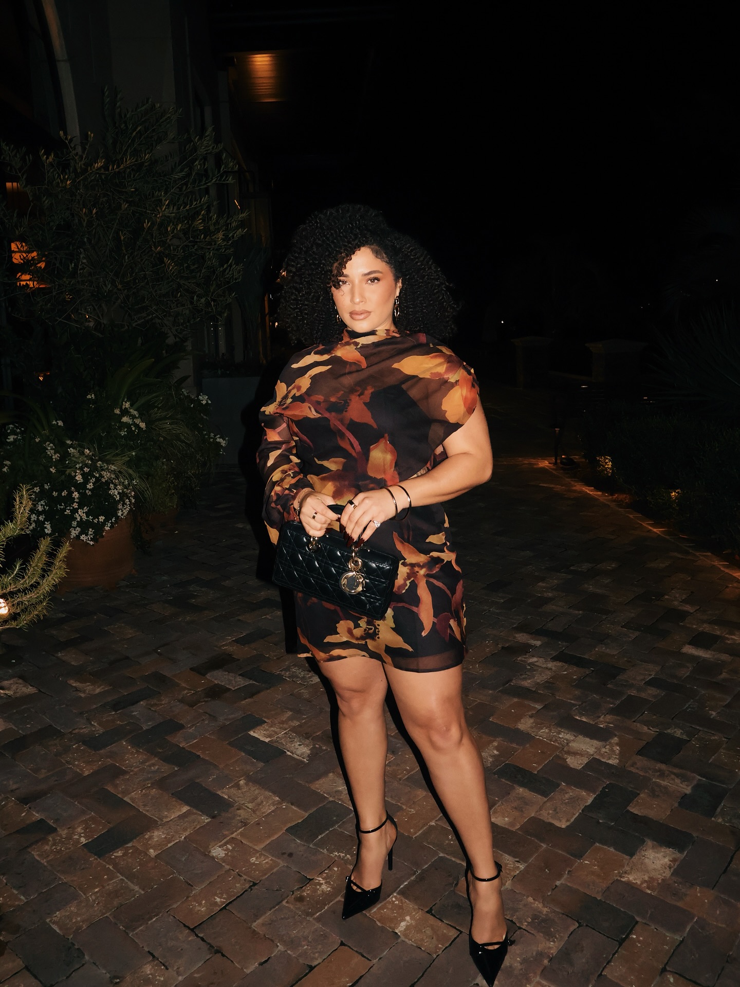 High Neck Draped Asymmetric Mini Dress