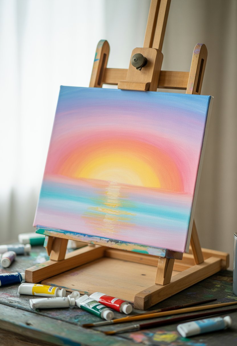Pastel Sunset With Soft Clouds