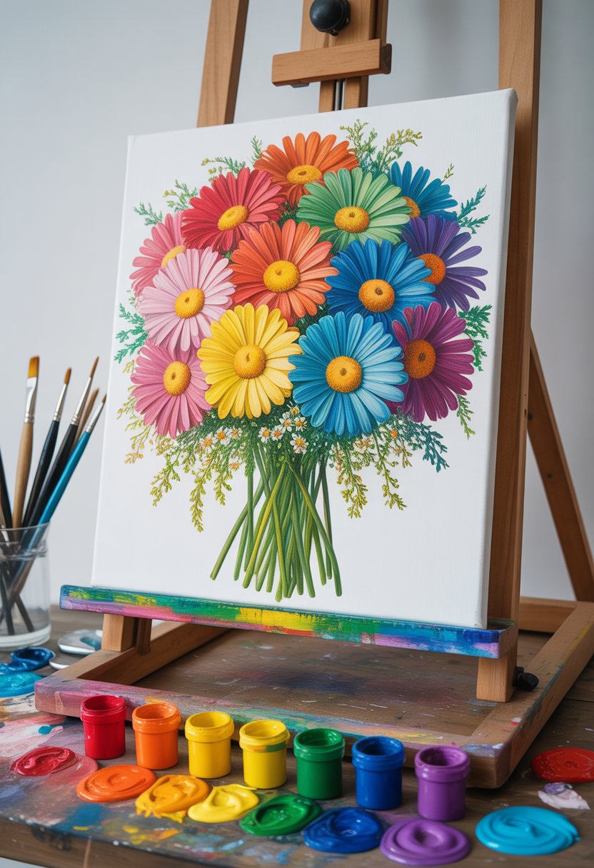 Rainbow Daisy Bouquet