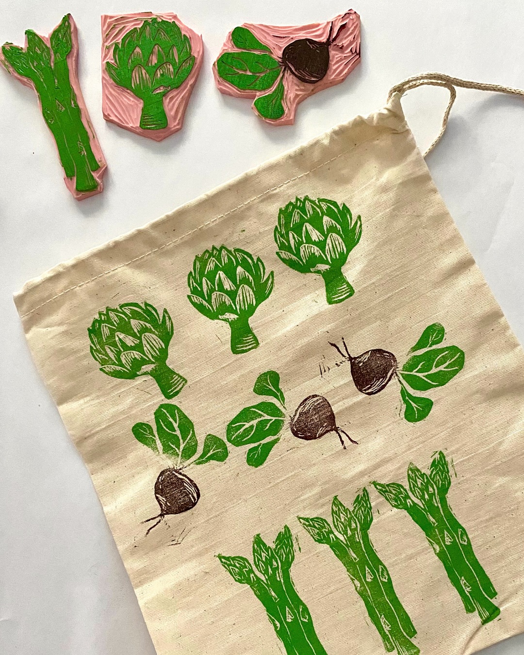 Root Vegetable Stamp Prints