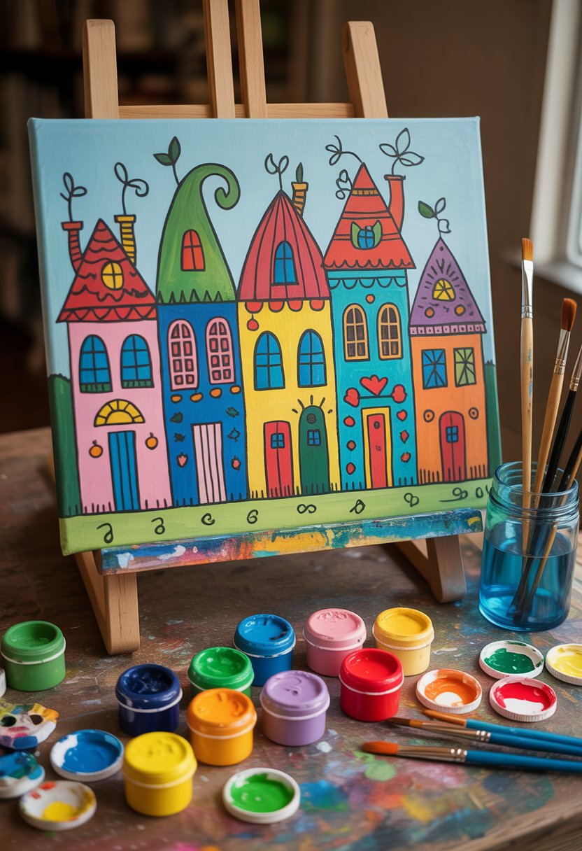 Whimsical Rainbow Houses