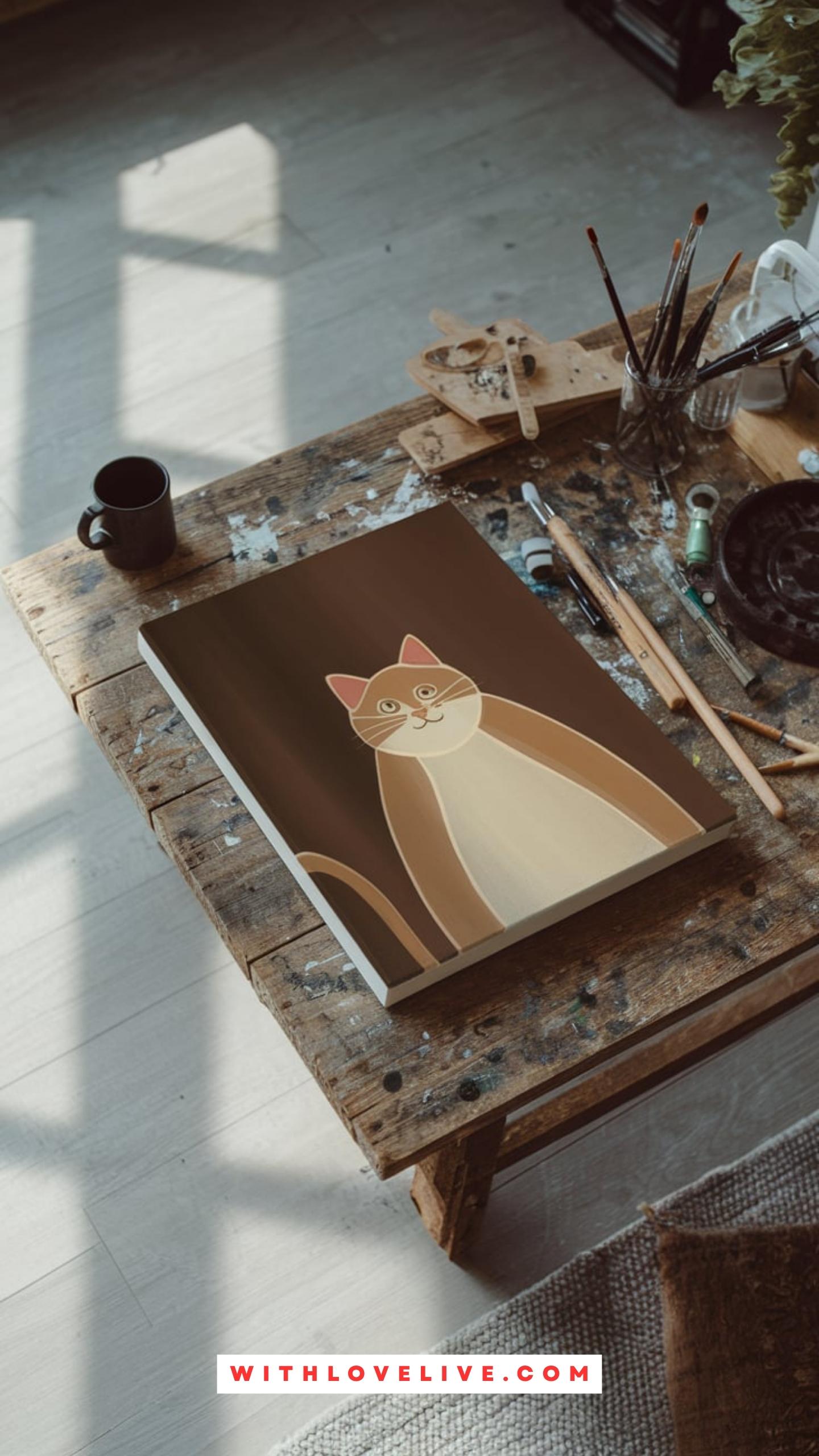 coffee cat painting