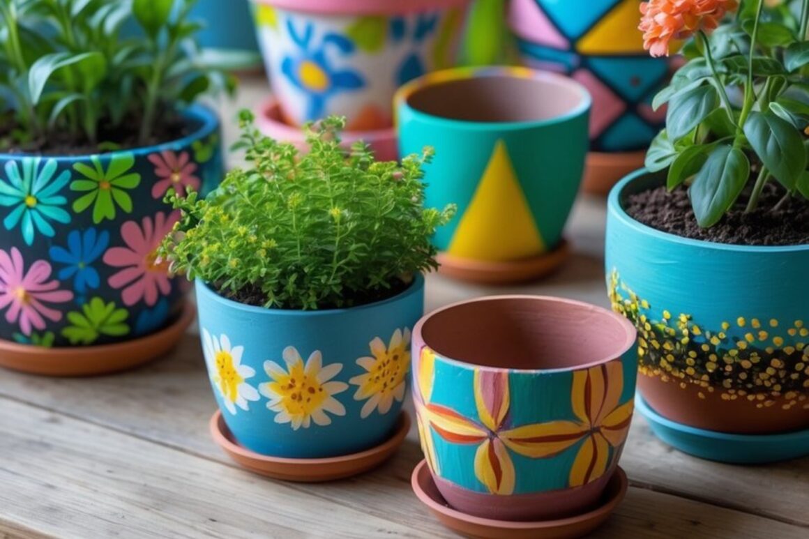 flower pot painting