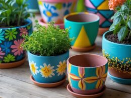 flower pot painting