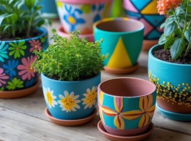 flower pot painting