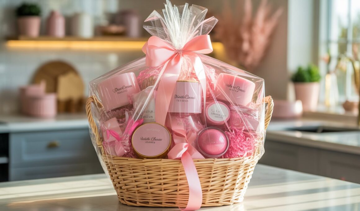 pink gift basket