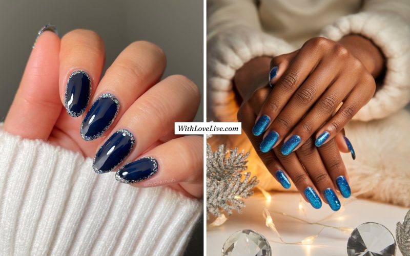 Blue Winter Nails Designs