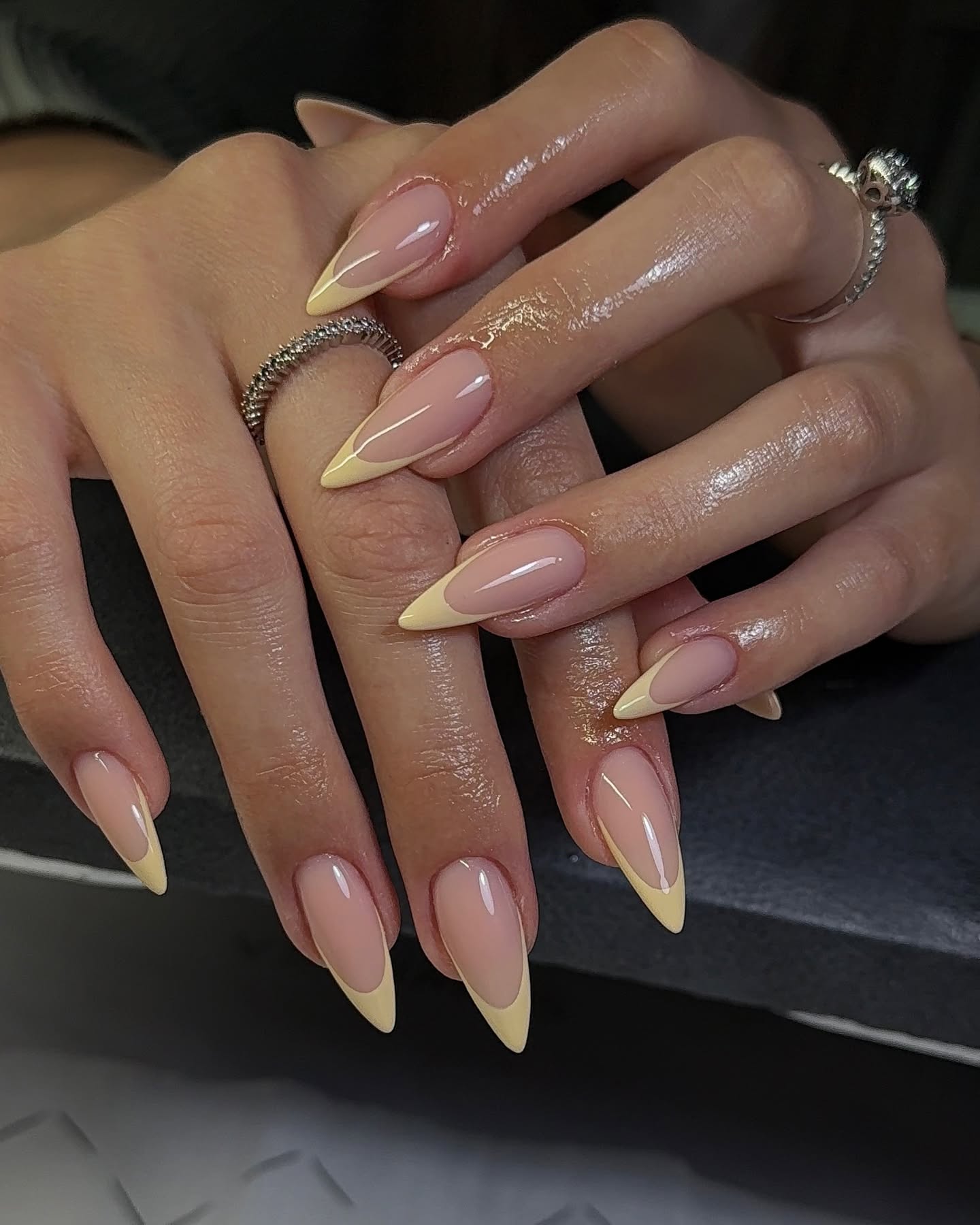 Butter Yellow French Nails