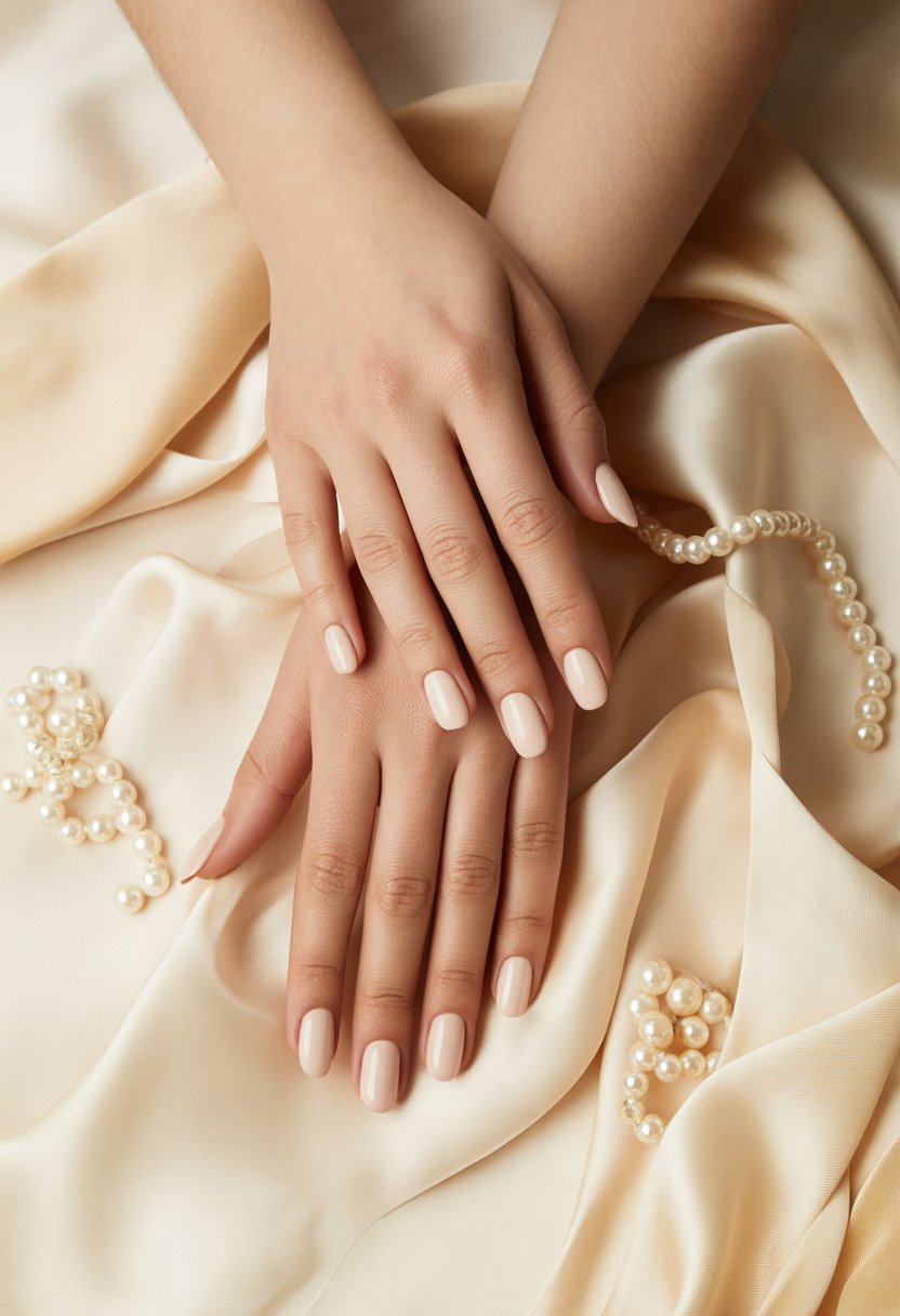 Champagne Glazed Short Nails