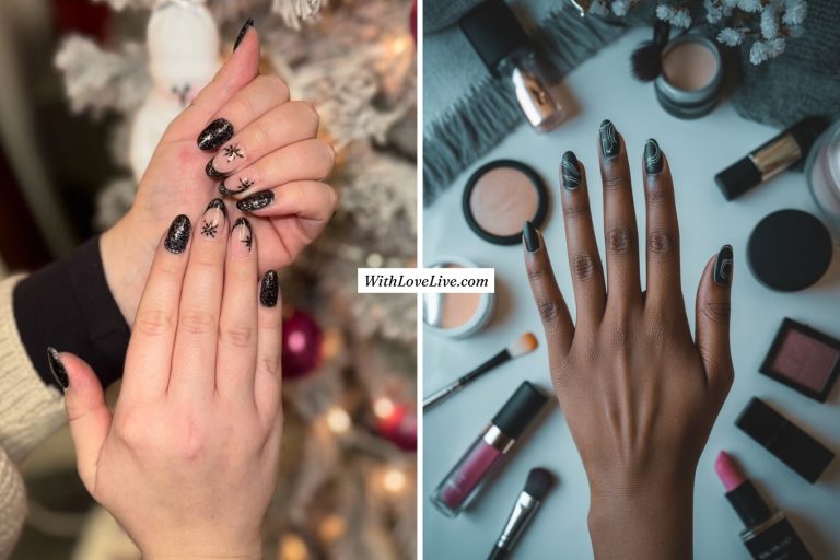 Chic Black Winter Nails Designs