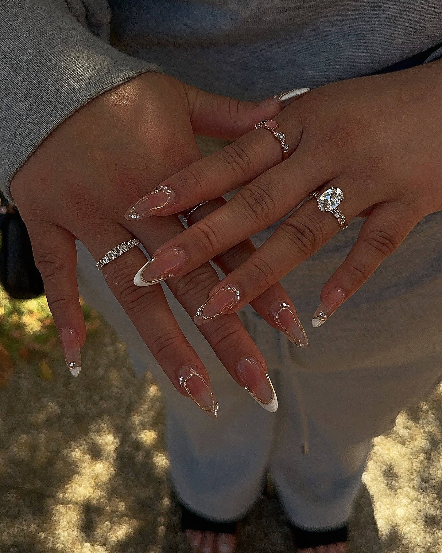 Crystal Chrome 3D Tips Nails