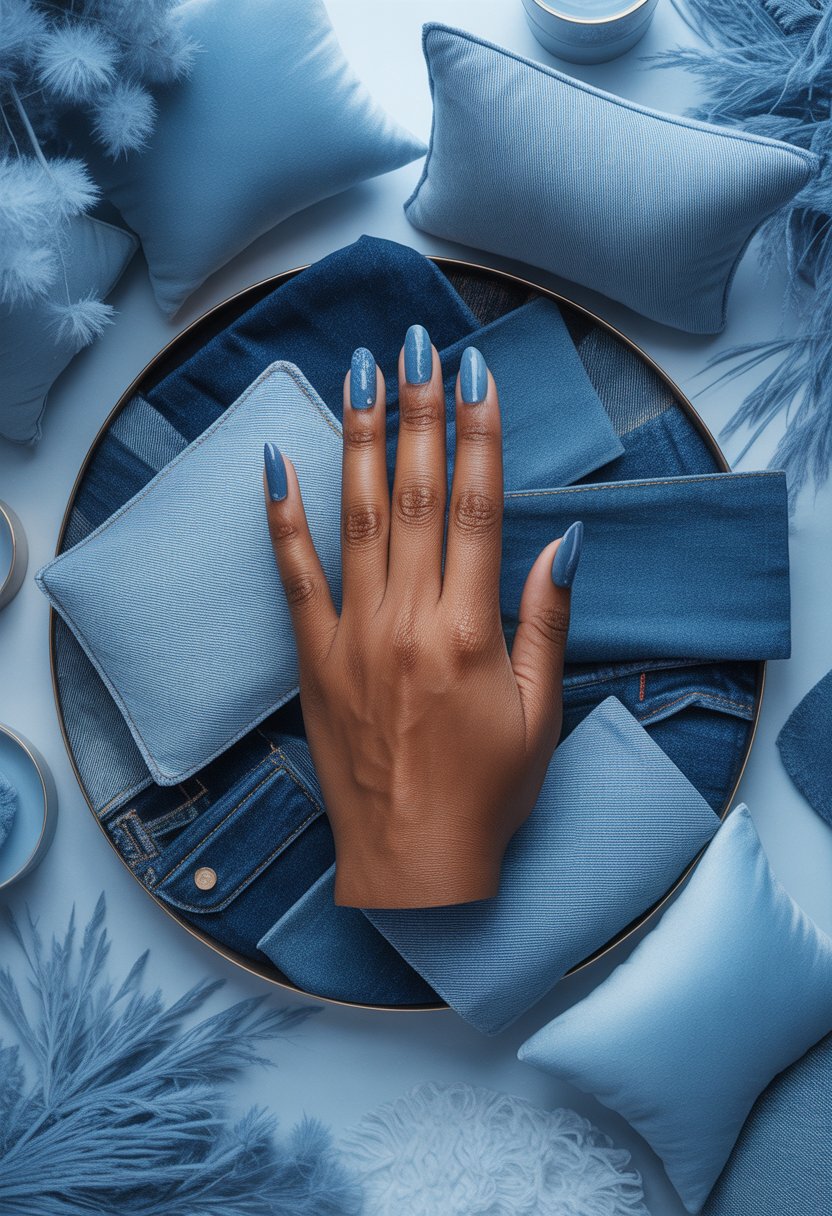 Denim Blue Winter Nails