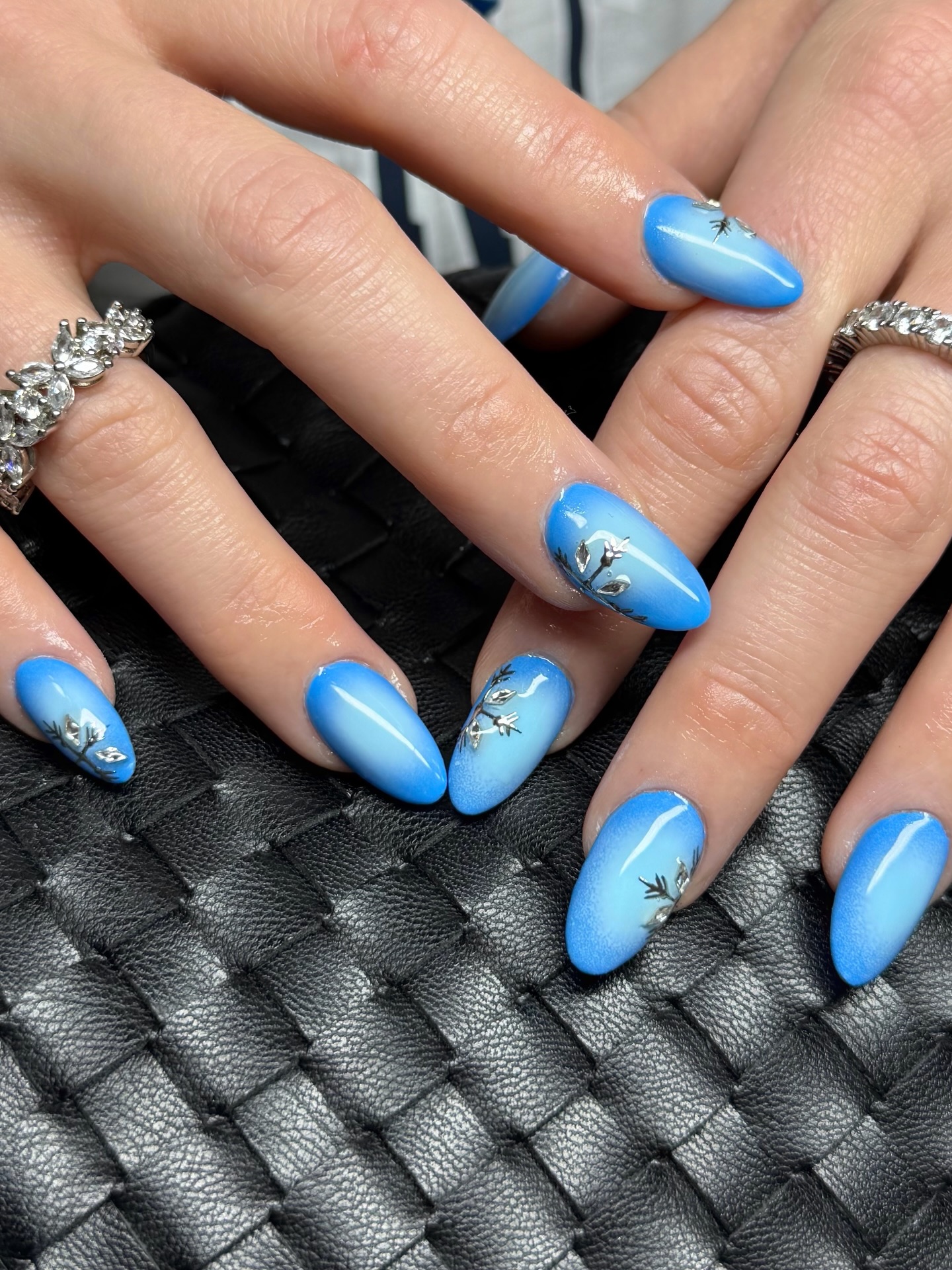 Glazed Blue Chrome Wonderland Nails