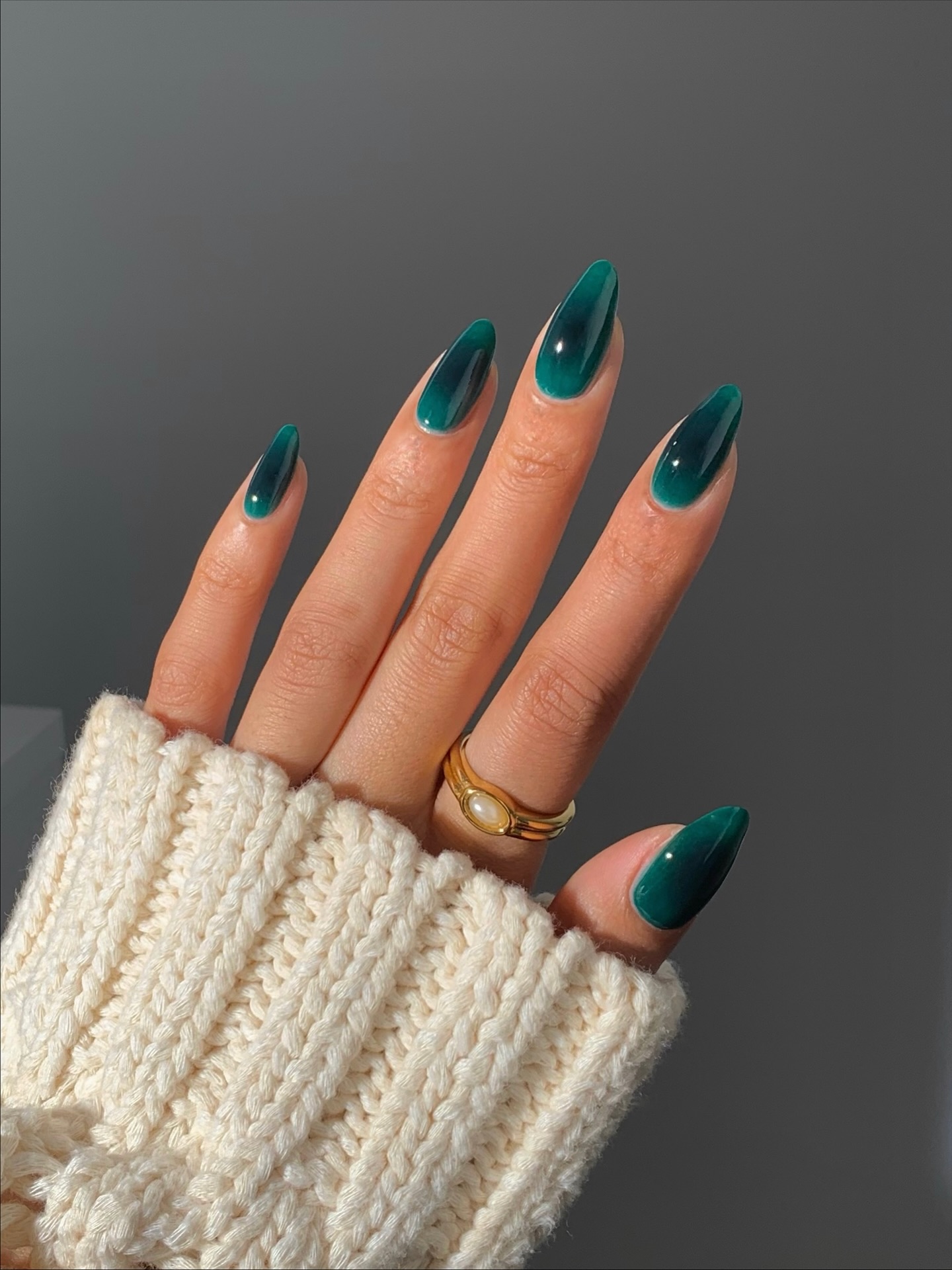 Green Glass Jewel Nails