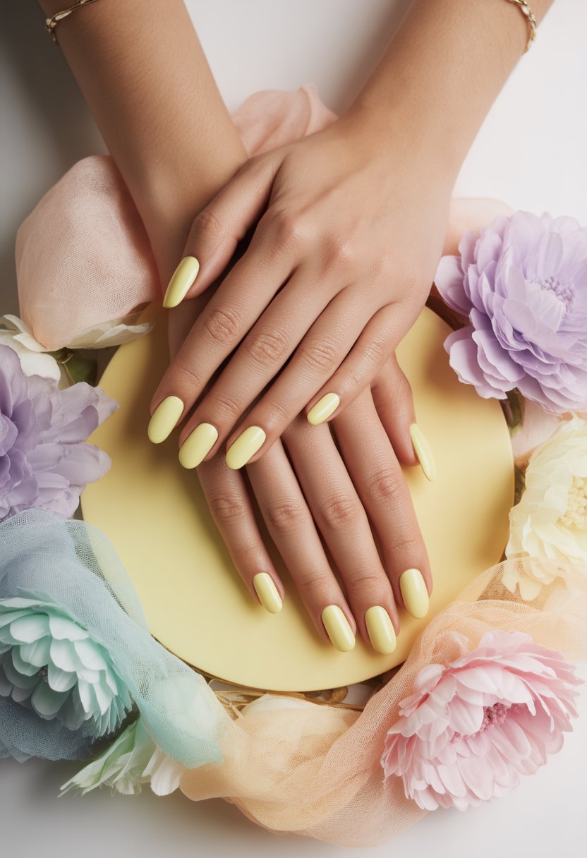 Honeydew Aura Almond Nails