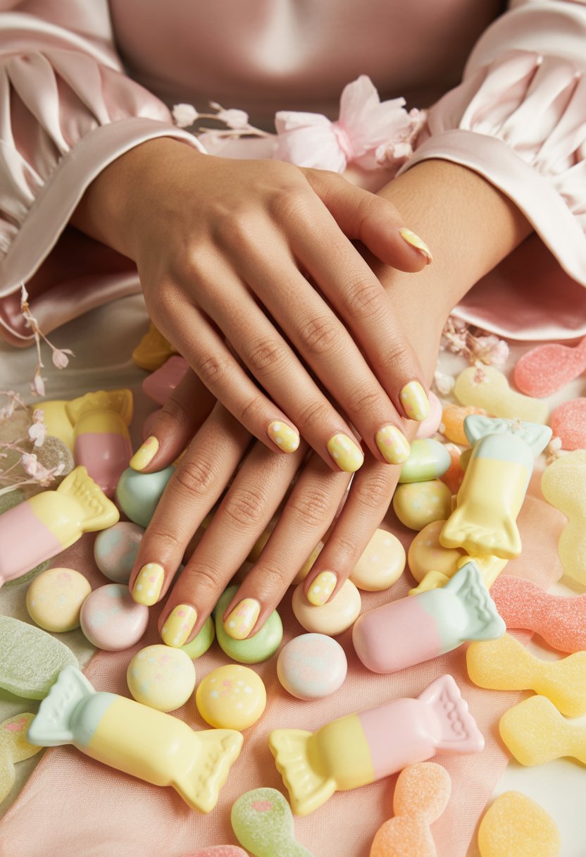 Lemon Drop Dot Nails